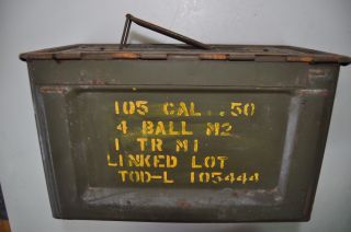 Wwii Ammo Bullet Box Cal 50 M2 Us Rare Vintage Military