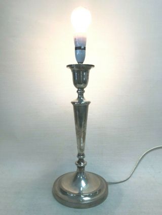 Solid Silver Antique Candlestick Lamp C1820 Edward & Sons Glasgow