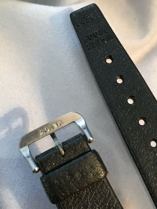 Vintage Tropic Diver Watch Strap Swiss Made Black 20mm Curved Ends Acier Buckle 6