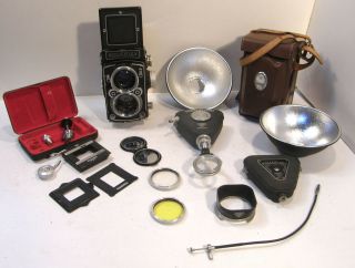 Vintage Rolleiflex Camera 1:2.  8/80 Heidosmat Xenotar Franke Germany