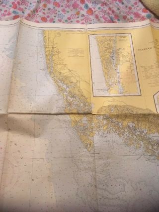 Vtg Nautical Chart: C&GS 1254 Chatham River to Clam Pass,  Gulf Coast Florida 5