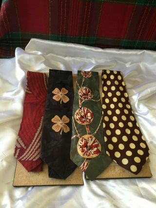 Vintage Walter Hagen Personal Owned And Worn Ties & Caddy Babe Zaharias Est.