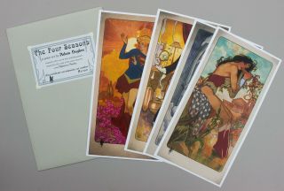 Rare Adam Hughes " Four Seasons " Print Set.  Signed 5x Batgirl,  Supergirl,  7/100