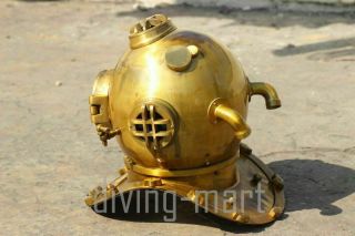 Antique US Navy Mark V Diving Divers Helmet Solid Steel Full Size 18 