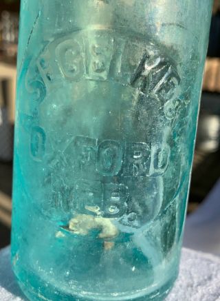 Rare Late 1800s Antique A.  Segelke Oxford,  Nebraska Hutch Soda Bottle