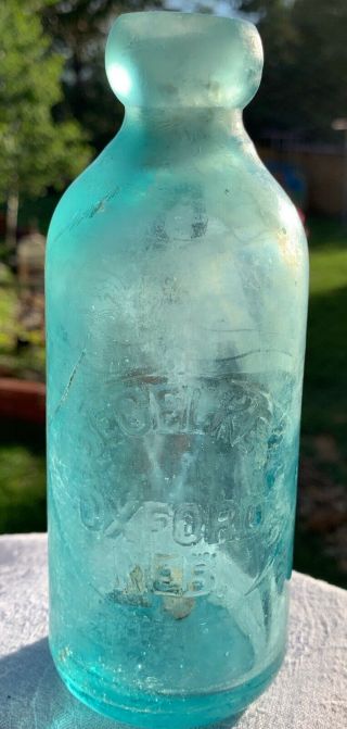 Rare Late 1800s Antique A.  Segelke Oxford,  Nebraska hutch soda bottle 2