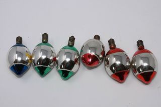 RARE 1937 (19) Reliance JAPAN Mercury Glass C - 6 Christmas Light Bulbs,  ALL WORK 4