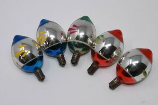 RARE 1937 (19) Reliance JAPAN Mercury Glass C - 6 Christmas Light Bulbs,  ALL WORK 6