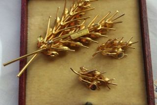 Early Donald Simpson Golden Wheat Brooch & Earrings Box 4