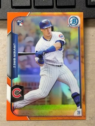 Javier Baez 2015 Bowman Chrome Orange Refractor Rc 7/25 Cubs Rare