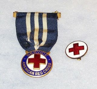 Split Brooch Small Ww1 American Red Cross Medal,  Lapel Pin