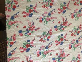 Vintage D.  Porthault France Floral Round Tablecloth 95 " Diameter Plus 8 Napkins