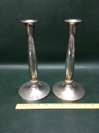 Classic American Reed & Barton Sterling Silver Weighted Candlesticks 10 " X244