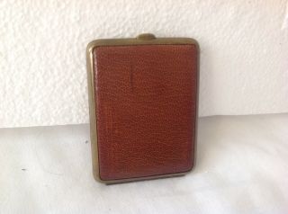 Vintage Leather Cigarette Case German Patent Symbol D.  R.  P Pre 1945