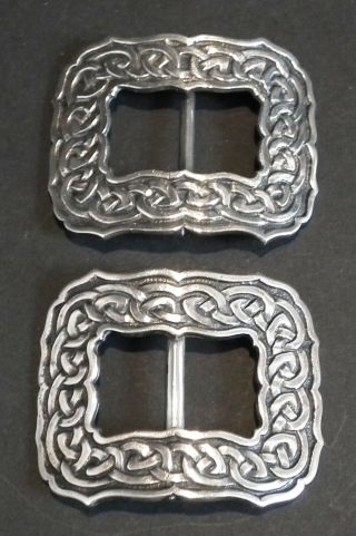 Good Scottish Silver Celtic Buckles By Alexander Ritchie Of Iona