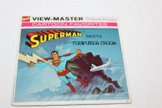View Master Superman Meets Computer Crook Gaf Booklet & 3 Reels