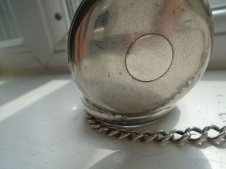 Vintage 19th Century Sterling Silver Pocket Watch And Fwc Prince Albert Chain