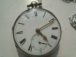 Vintage 19th Century Sterling Silver Pocket Watch and FWC Prince Albert Chain 3