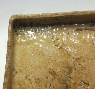 H683 Japanese square plate of really old SHINO pottery with very good atmosphere 5