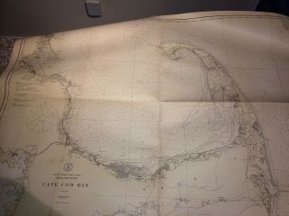 Antique C&gs Navigational Chart 1208 Cape Cod Bay,  1921.