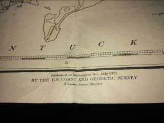 Antique C&GS Navigational Chart 1208 Cape Cod Bay,  1921. 2
