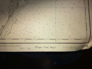 Antique C&GS Navigational Chart 1208 Cape Cod Bay,  1921. 3