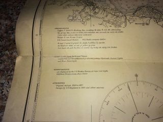 Antique C&GS Navigational Chart 1208 Cape Cod Bay,  1921. 4