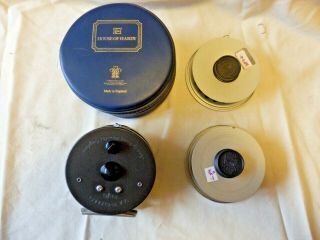 Hardy Marquis 8/9 Multiplier Reel,  Two Spare Spools & Case Etc,  Eng.