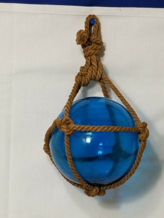 Authentic Large 6” Vintage Antique Japanese Glass Fishing Float Net Buoy F6