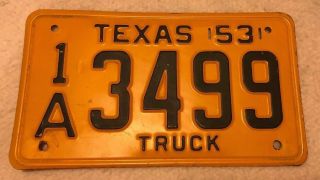 Vintage Pair Texas License Plates 1953 Truck 2