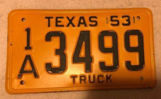Vintage Pair Texas License Plates 1953 Truck 4