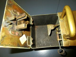 Antique Brass Honesty Box Bronze Coin Operated Tobacco Dispenser Tobacciana 2