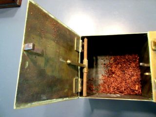 Antique Brass Honesty Box Bronze Coin Operated Tobacco Dispenser Tobacciana 3