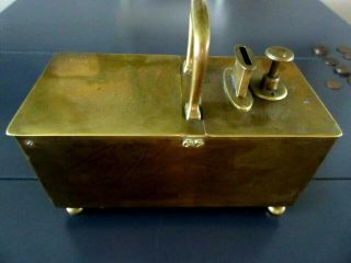 Antique Brass Honesty Box Bronze Coin Operated Tobacco Dispenser Tobacciana 4