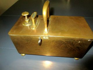 Antique Brass Honesty Box Bronze Coin Operated Tobacco Dispenser Tobacciana 5