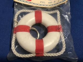 Vintage Boat Life Preserver Key Ring Buoy (Bliss & Co Dedham,  mass) 3