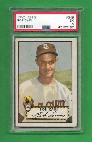 1952 Topps 349 Bob Cain Psa Ex 5 High Number Vintage Old Baseball Card