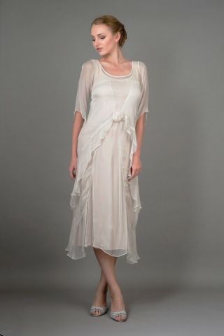 Vintage Style Wedding Dress Nataya Ivory S Gatsby Romantic Victorian Nwt 10709