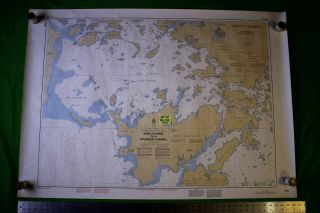 Ontario - Basil Channel & Sturgeon Channel 46x33 Vintage 1992 Nautical Chart/map