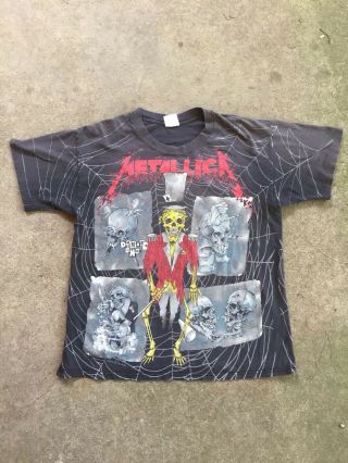 Vintage 92 Pushead Metallica T Shirt Tour Shirt Concert All Over Ringmaster