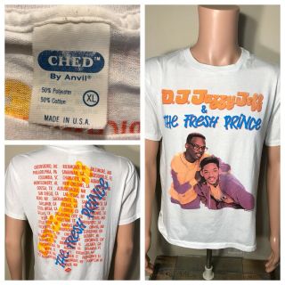 Vintage 1988 Fresh Prince Dj Jazzy Jeff Tour Tshirt Single Stitch Usa 50/50 Rare