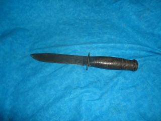 Vintage Ww2 Era Case Fighting Trench Knife Leather Handle