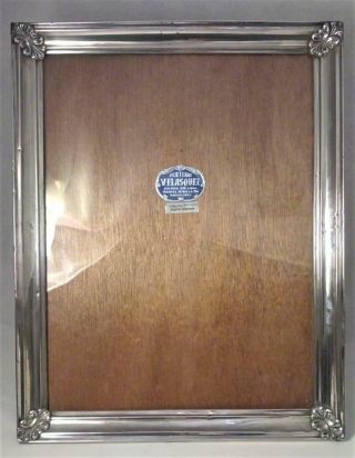 Large Vintage Peru 925 Sterling Silver Fronted Wood Photo Frame (33 ½ Cm X 26cm)