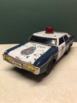 Vintage Tin Japan Made Highway Patrol Battery Operated Car