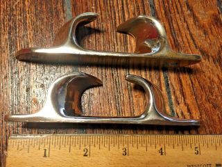 VINTAGE CAST POLISHED BRONZE BOW CHOCKS 5 