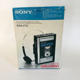Vintage 1980s Sony Walkman Wm - F41 Complete