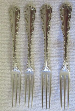 Louis Xv Whiting Sterling Silver Strawberry Fork Set Of Four