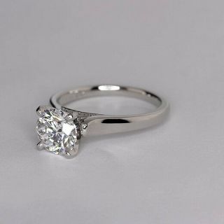 2 Cts SI2 D Round Cut Vintage Milgrain Diamond Pave Engagement Ring Platinum 2