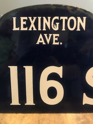 Antique York City Street Sign Lexington Ave.  116 St Double Sided Porcelain 2