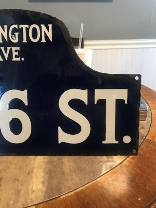 Antique York City Street Sign Lexington Ave.  116 St Double Sided Porcelain 4